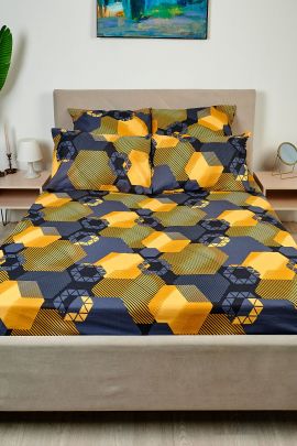 Простыня Бязь - Золотые шестигранники