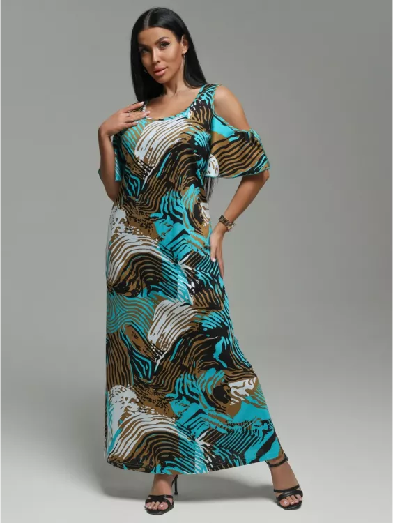Новелла платье женское (зебра изумруд)