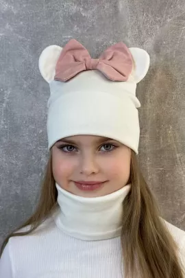 Комплект шапка+снуд с бантом 60355