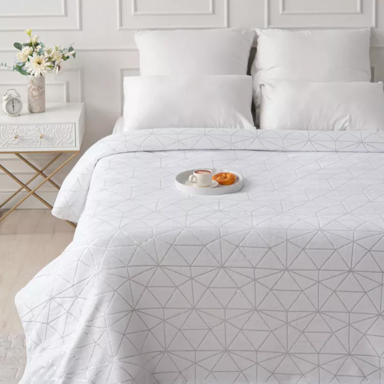 Витражи(белый) плед велсофт