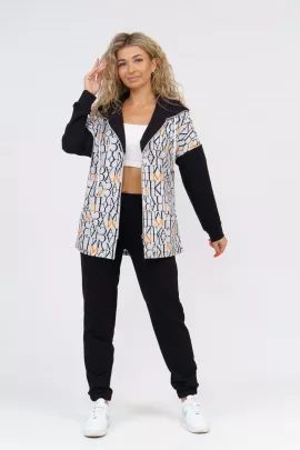 Костюм спортивный Фаворитка 4 (черно-бел-оранж)