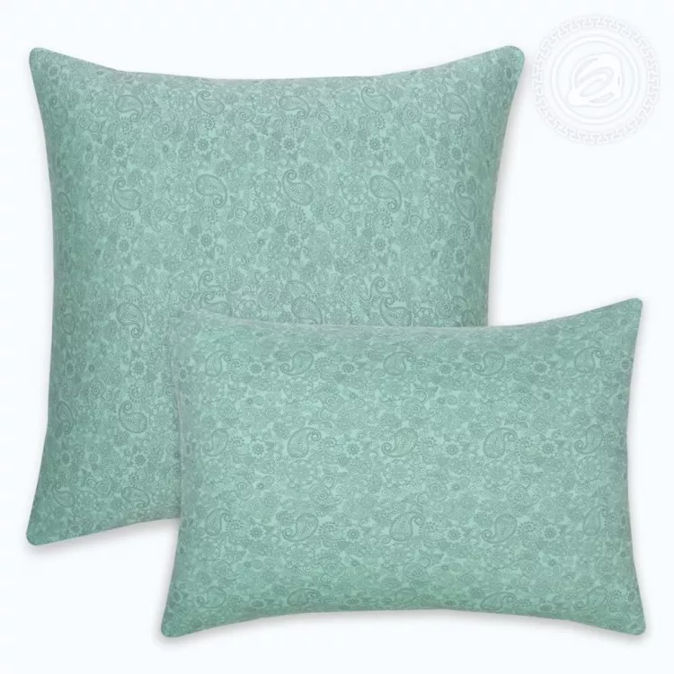 Наволочка трикотажная на молнии Ажур зеленый комплект 2шт. последний размер