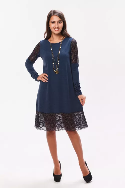 Платье Женское 4-31а (индиго) Кружево