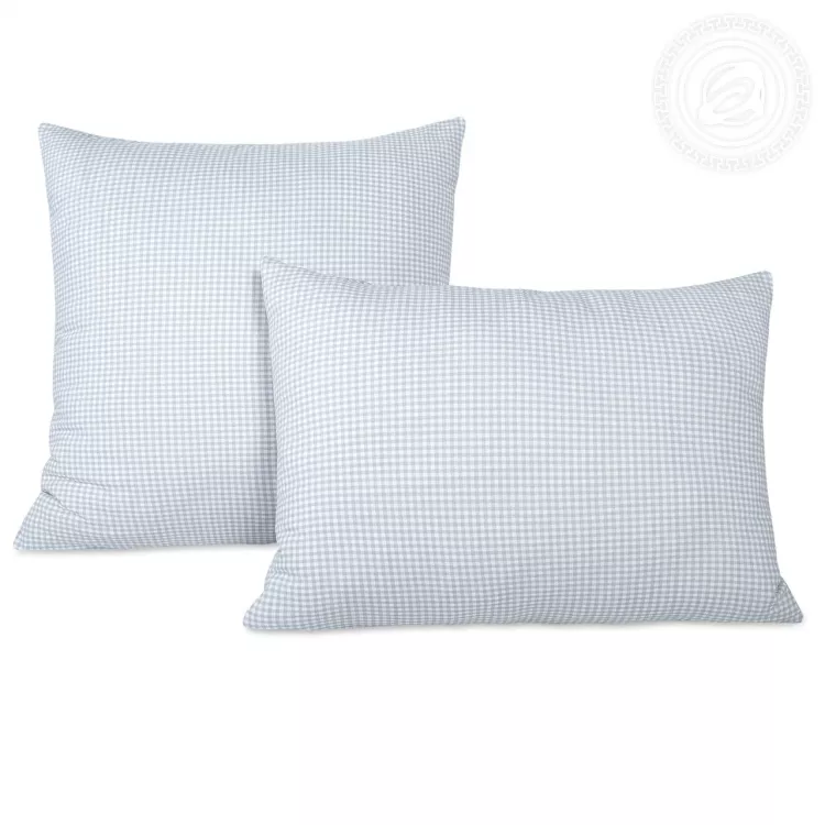 Трикотажная наволочка на молнии Клетка (серый) 258 70х70 258