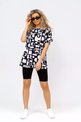 Костюм с бриджами Геометрия (черный)