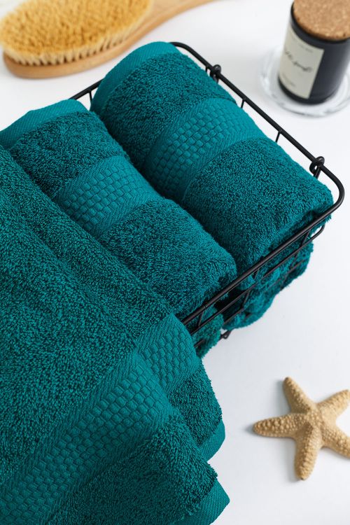 Полотенце махровое - Темный зеленый