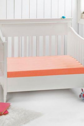 Простыня детская трикотажная на резинке - Персик