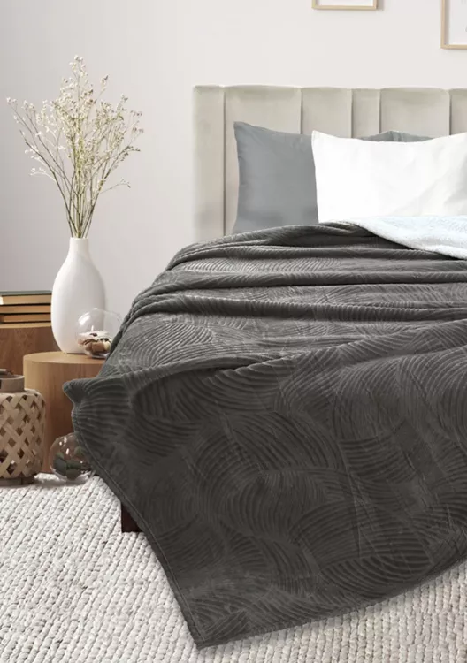 Покрывало-плед велсофт Флайфи ФФ-099 темно-серый