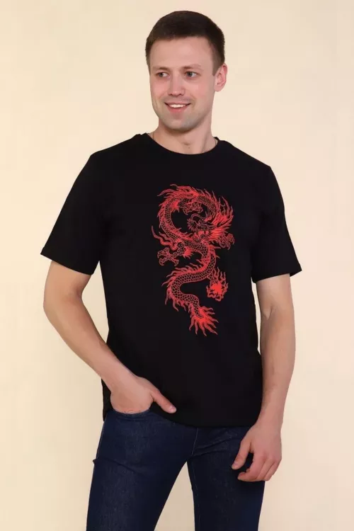2224 Футболка мужская Тату дракона