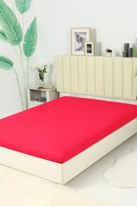 Простыня трикотажная на резинке - Красный