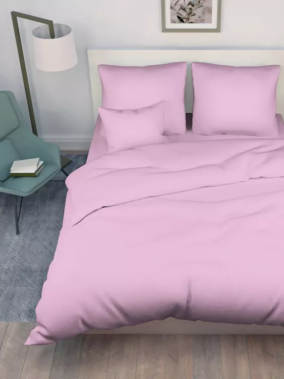 Постельное белье поплин гладкокрашенный - Розовый пион
