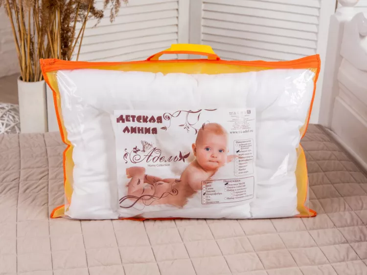 Подушка "Лебяжий пух" микрофибра (бел) детская