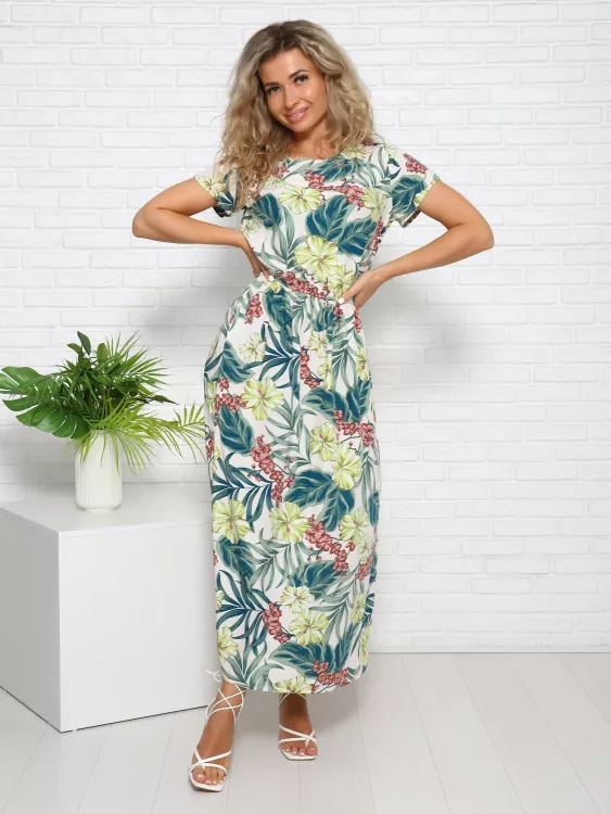 Платье Ася листья последний размер