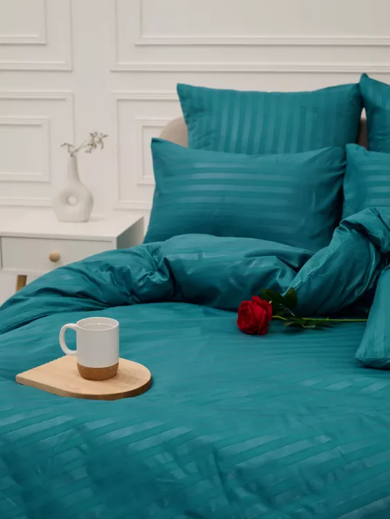 Пододеяльник Микрофибра Страйп - Морская волна