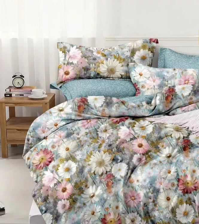 Постельное белье поплин эксклюзив на молнии - Цветочная симфония