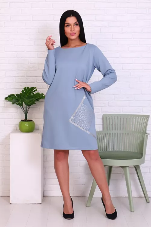 Платье 4486 серо-голубой последний размер