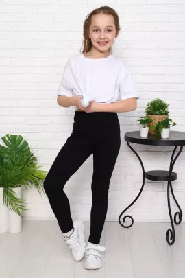 Лосины Черные длинные плотные детские