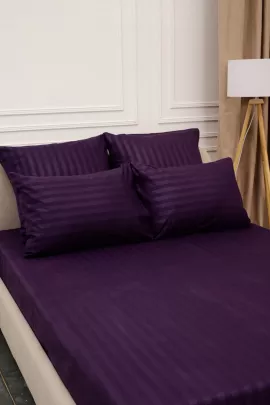 Простыня Микрофибра Страйп на резинке - Фиолетовый