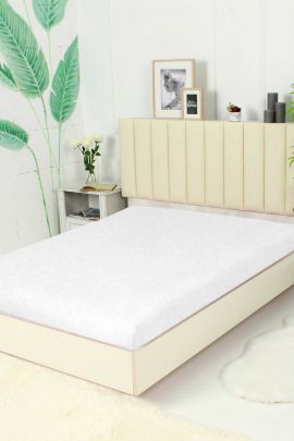 Простыня на резинке Махра - Молоко