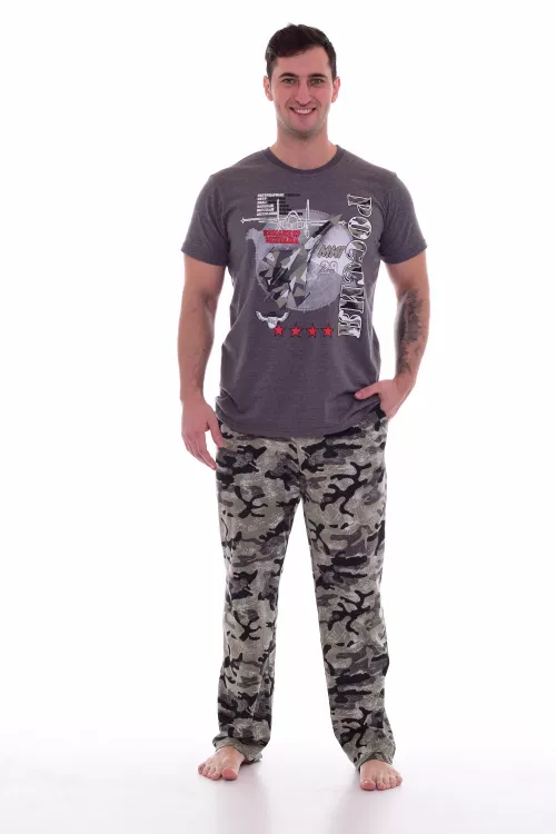 Пижама мужская 9-127 (антрацит-меланж+хаки), МИГ-29