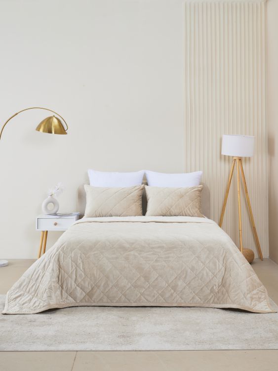 Набор покрывало и чехлы на подушку - Кристалл, цвет кремовый