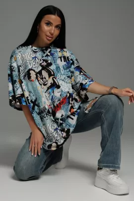 Ирбис футболка женская (Микки джинс)