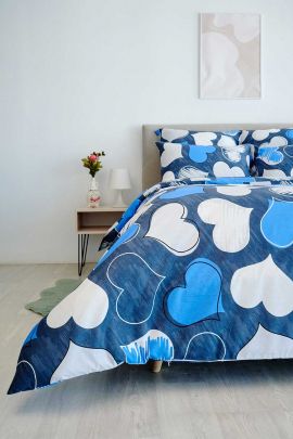 Пододеяльник поплин - Романтика, цвет синий
