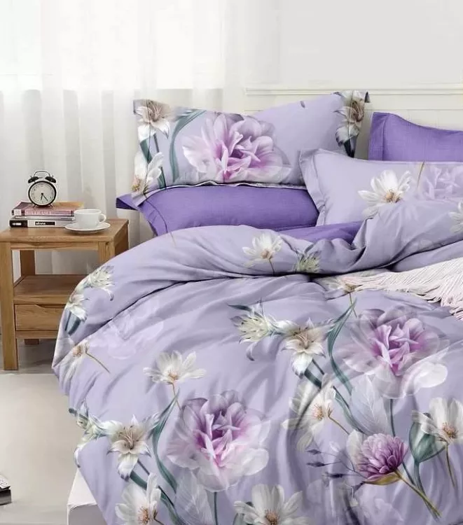 Постельное белье поплин эксклюзив на молнии - Лиловая фантазия