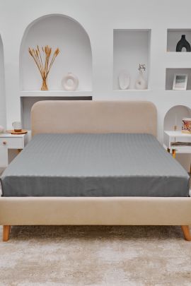 Простыня Микрофибра Страйп - Светлый серый