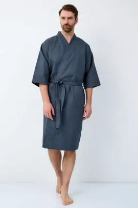 Халат мужской Кимоно ВК-242 вафельный мокрый асфальт последний размер