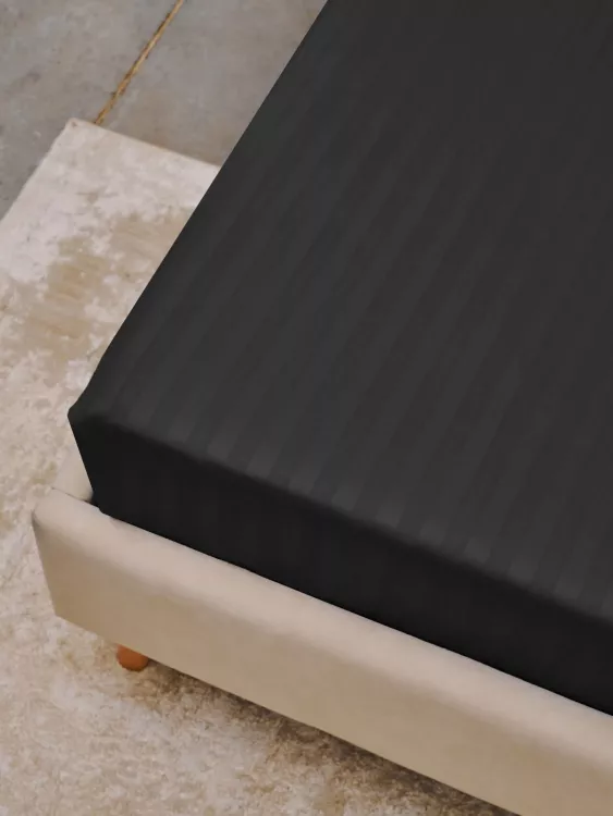 Простыня Микрофибра Страйп на резинке - Серый