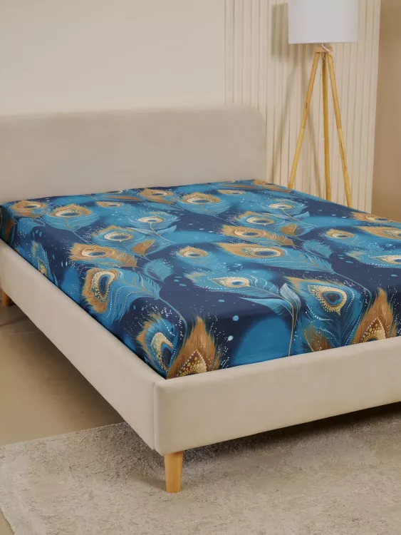 Простыня бязь люкс - Перо павлина