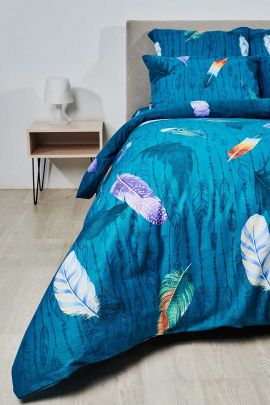 КПБ бязь Премиум - Перья зеленые